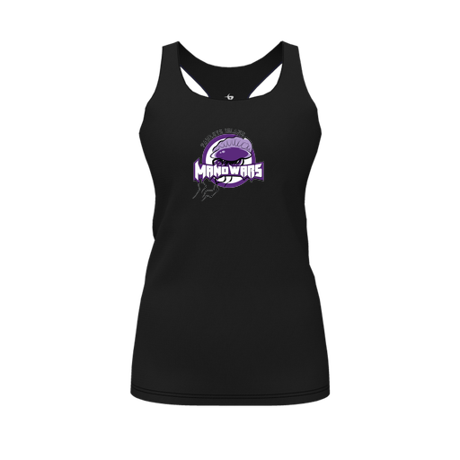[CUS-DFW-RCBK-PER-BLK-FYS-LOGO1] Racerback Tank Top (Female Youth S, Black, Logo 1)