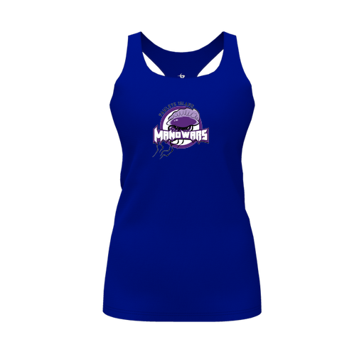 [CUS-DFW-RCBK-PER-RYL-FYS-LOGO1] Racerback Tank Top (Female Youth S, Royal, Logo 1)