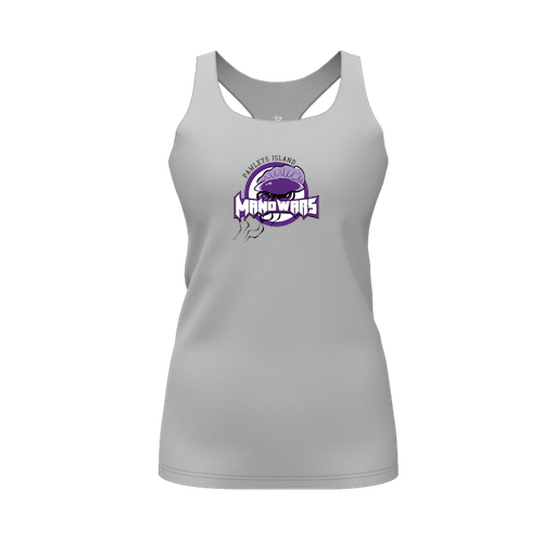 [CUS-DFW-RCBK-PER-GRY-FYS-LOGO1] Racerback Tank Top (Female Youth S, Gray, Logo 1)